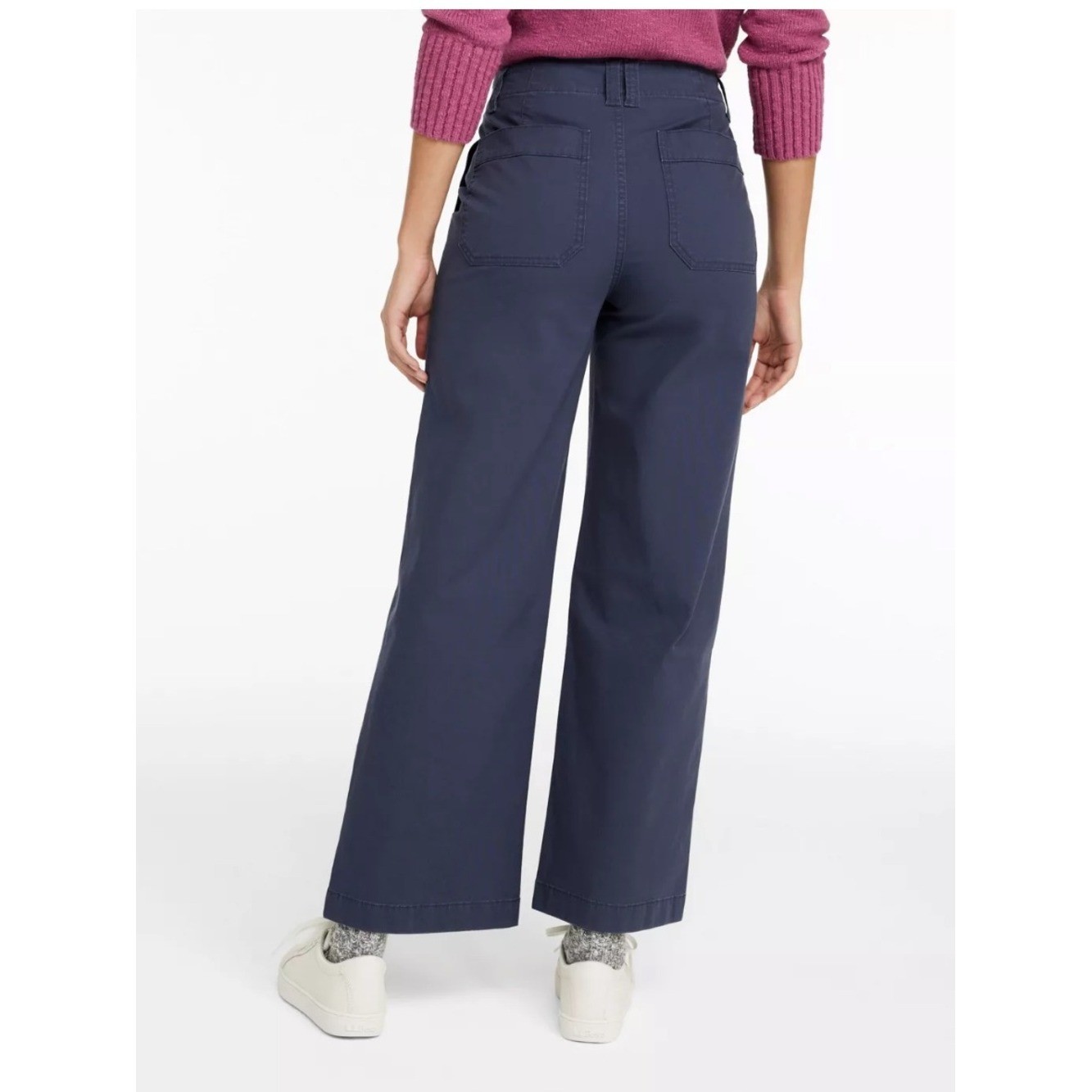 LL bean Women’s 207 Vintage Cotton Canvas Pants, High-Rise Wide-Leg, 12 NWT