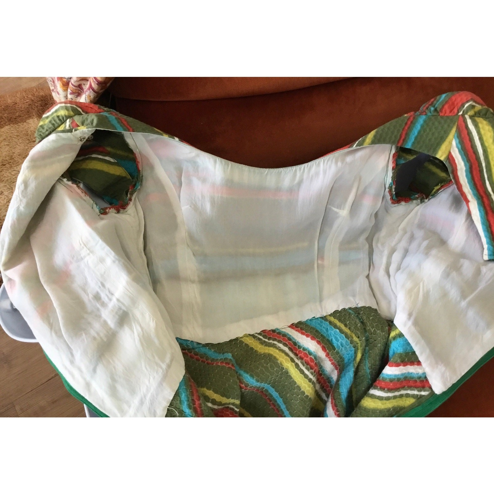 1960s Harmay St Amour Striped Maxi Dress Vintage Piquet Cotton Mod Rainbow Gown
