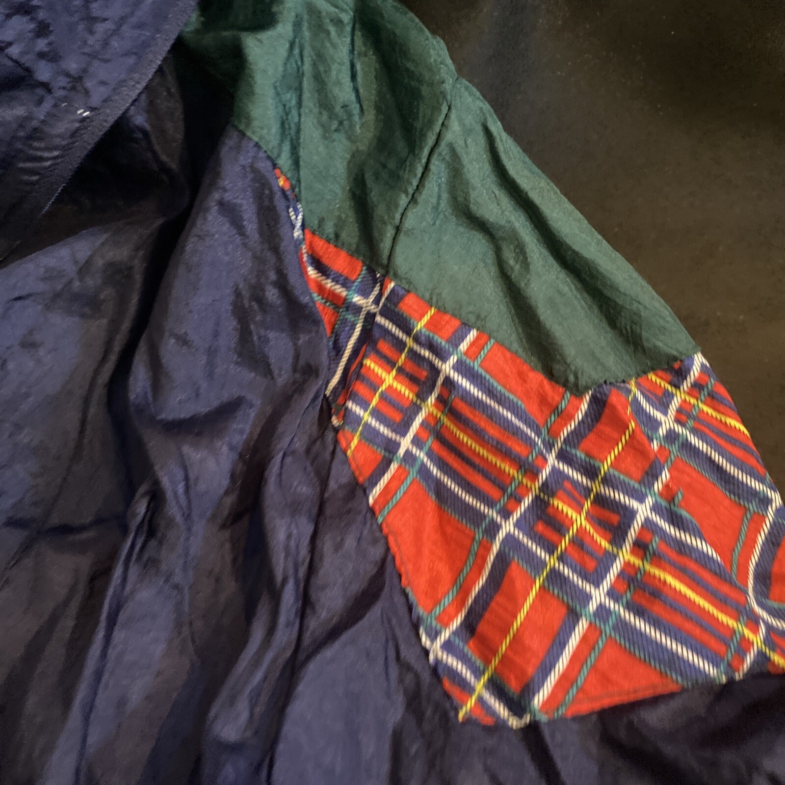 Rare Vintage 90s Laura Katherine Navy Blue And GreenWindbreaker Tracksuit Size M