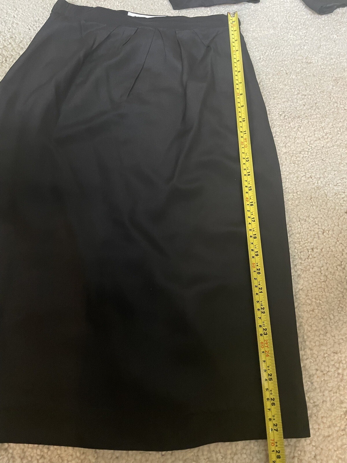 Vintage Argenti Silk 2 Piece Woman’s Black Suit Size 8 Jacket, Size 6 Skirt
