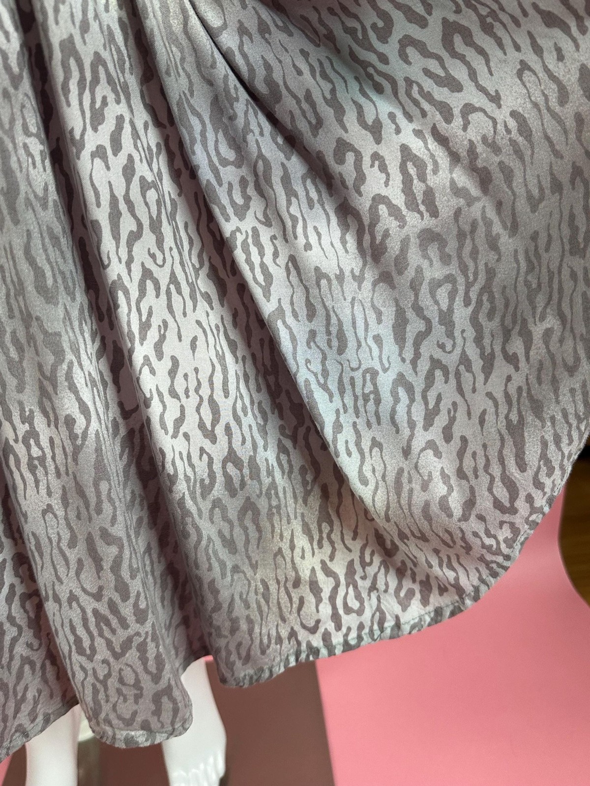 1980s-1990s CLUES COLLECTIONS. Smocked Drop Waist. LEOPARD Print Dress. S-M