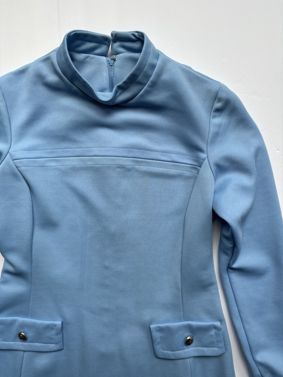 Vintage Powder Blue Long Sleeve Secretary Size 12 Unbranded Grandma