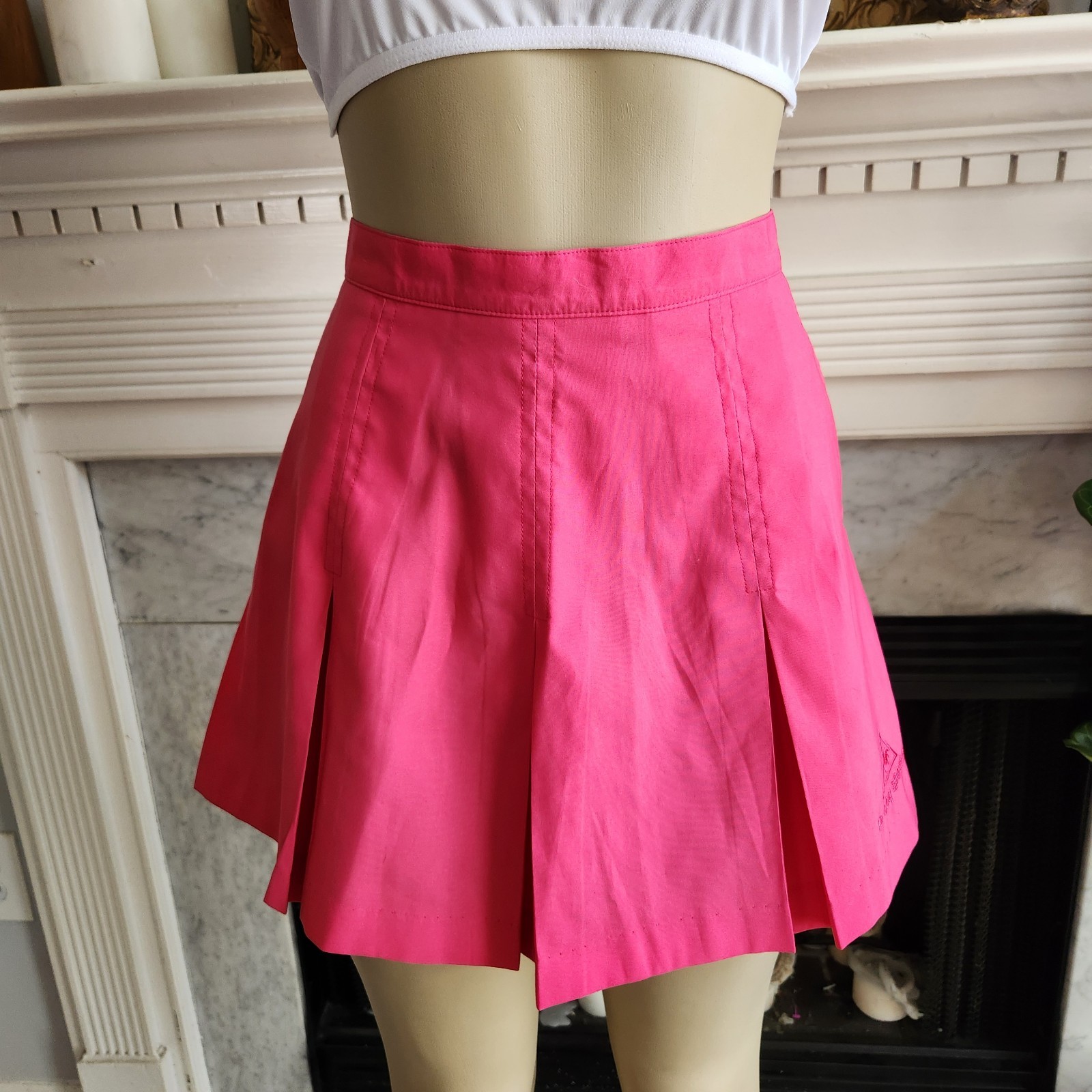Vintage Y2K Le Coq Sportif Pink Tennis Skirt Preppy Athleisure Size 10