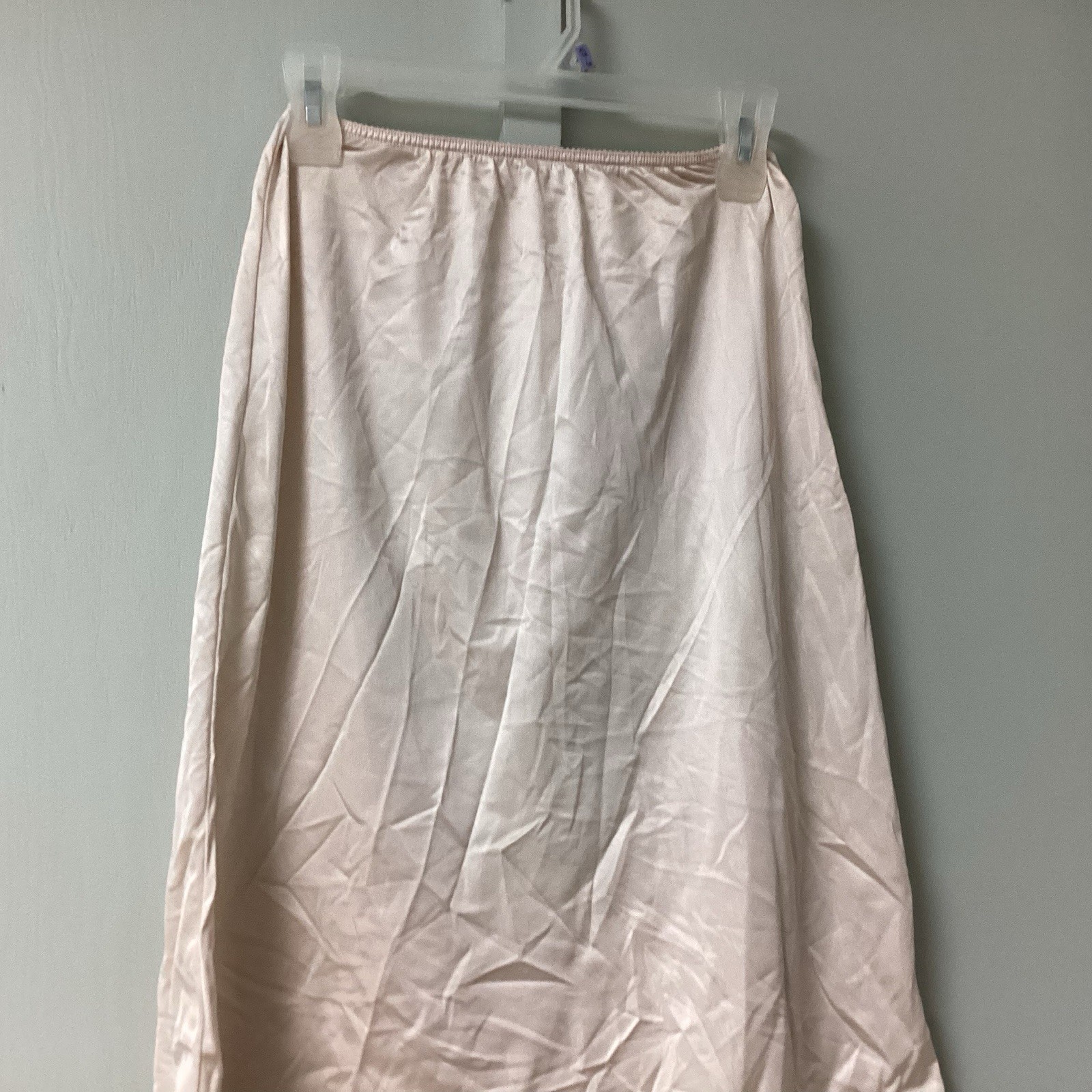 Vtg Warners Perfect Measure Nylon Half Slip Med 18”Lace Trim Blush USA