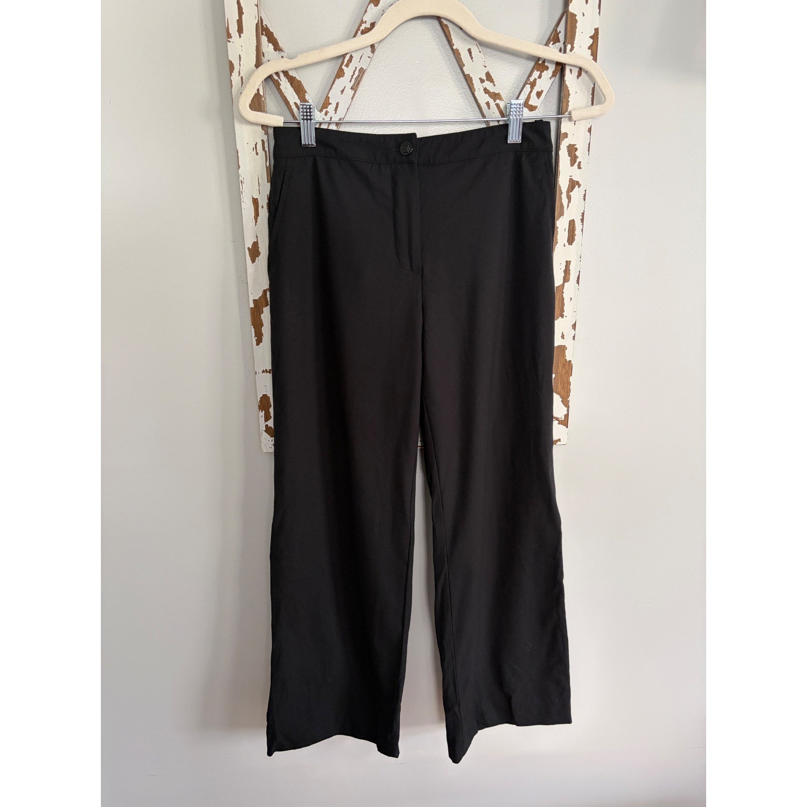 Vtg Chanel Black Trousers Wider Leg No Size or Material Tag See Measurements