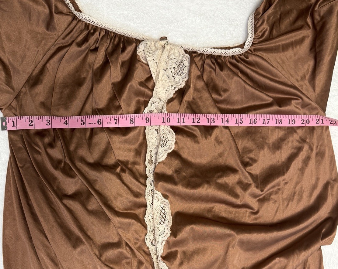 Vintage Jenelle of California Brown Long Robe Lace Size 2XL