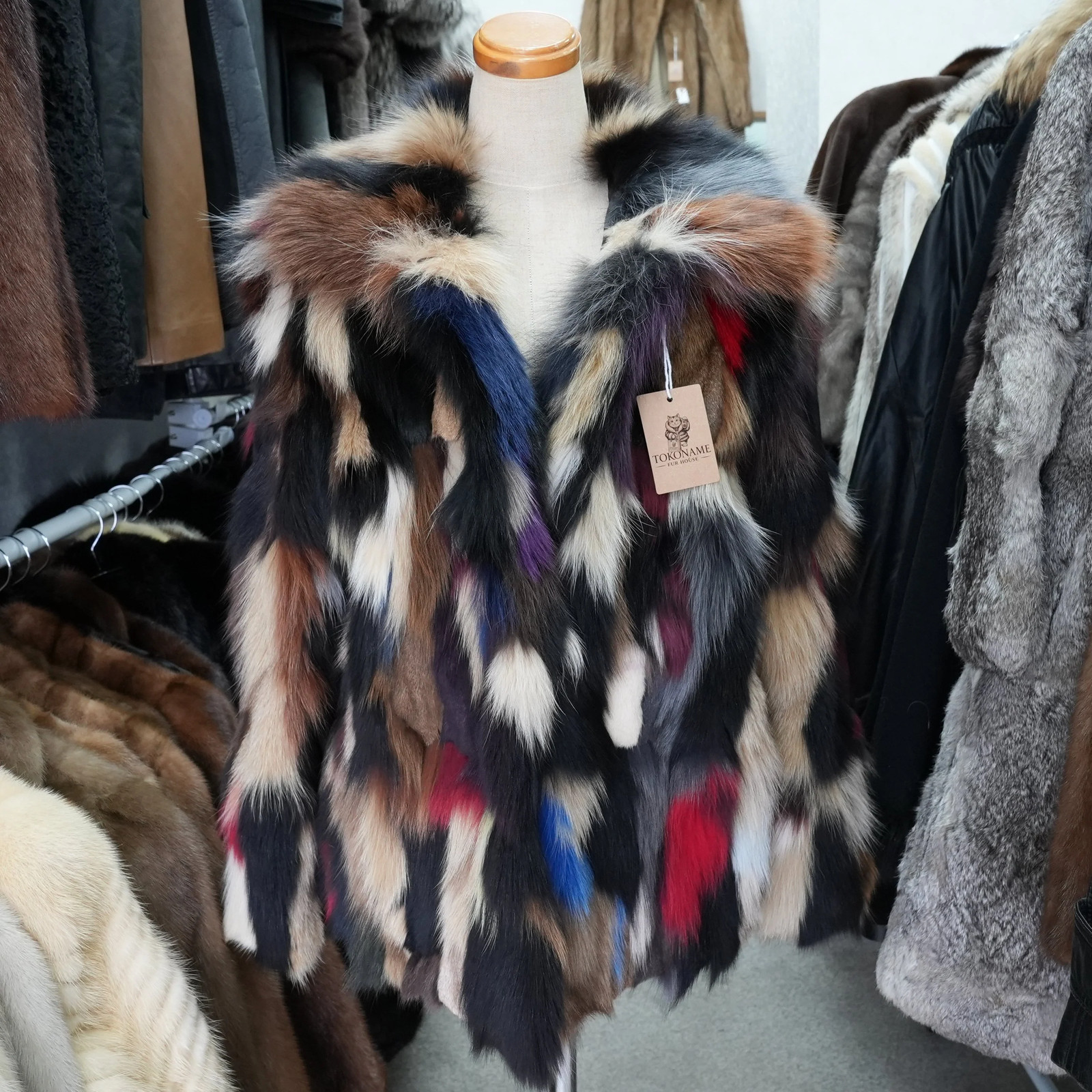 Multicolor Fox Jacket – Genuine Vintage Fur From Japan