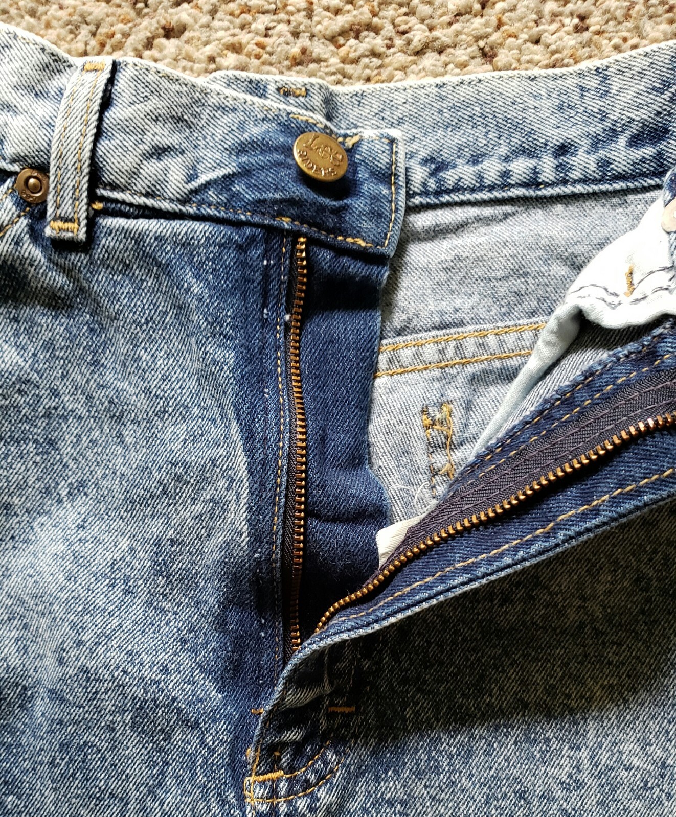 Vintage 1980s LEE Womens Acid Wash Denim Jeans Short Skirt Size 5, Cool Retro