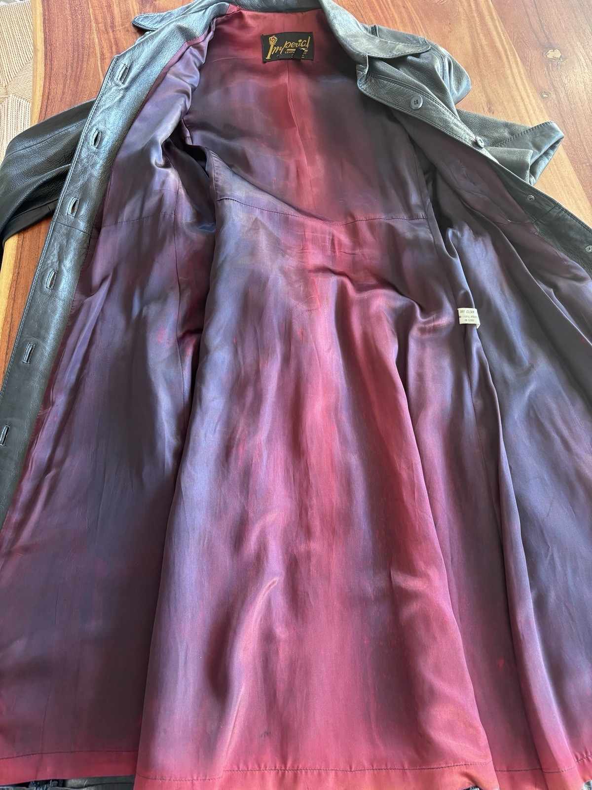Vintage 1970s Imperial Blue Soft Leather Belted Long Trench Coat!
