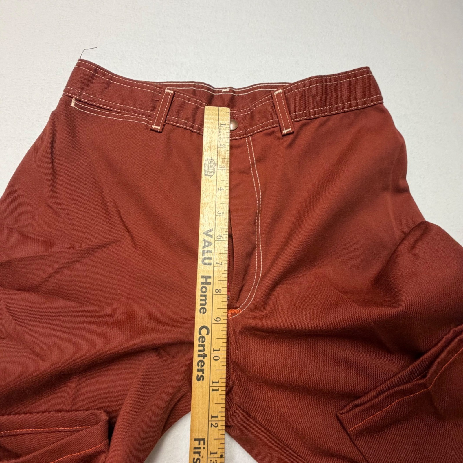 Pizzazz Vintage Pants Rust Brown Western High Rise Straight Leg Size 12 USA 70s