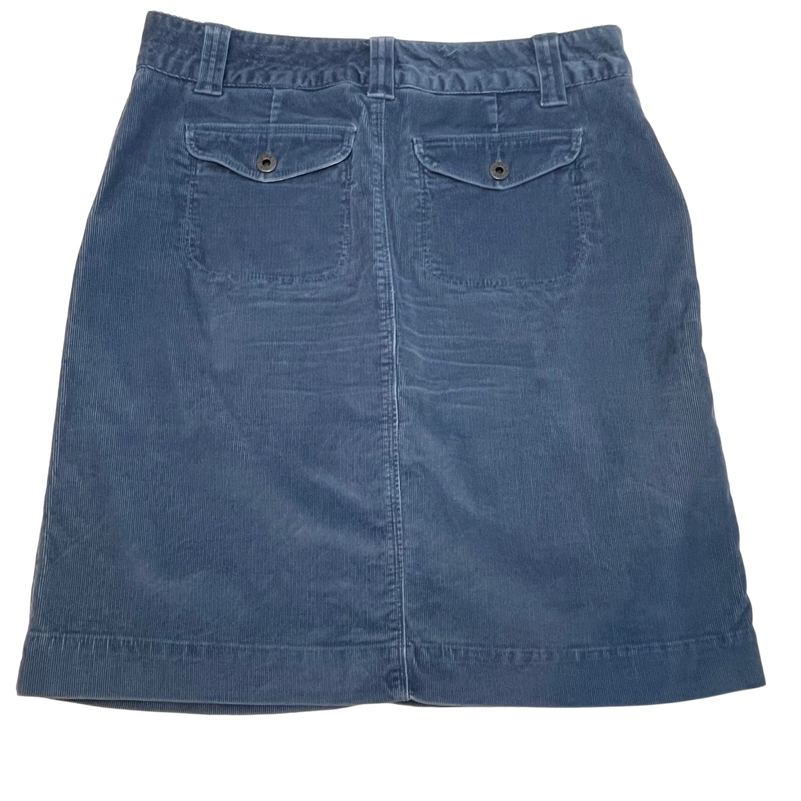 Vintage L.L. Bean Corduroy Skirt Size 10 Regular Blue Y2K Academea Preppy