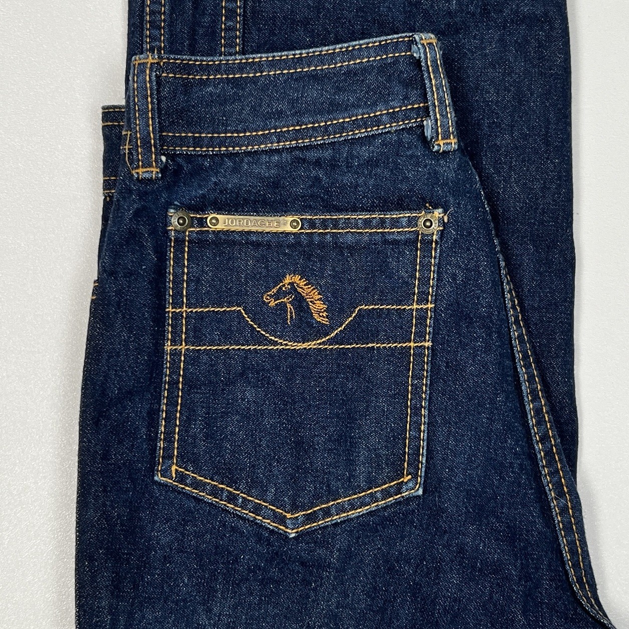 Vintage 80s Jordache Jeans Horse Head Logo Dark Wash Straight High Rise Size 29