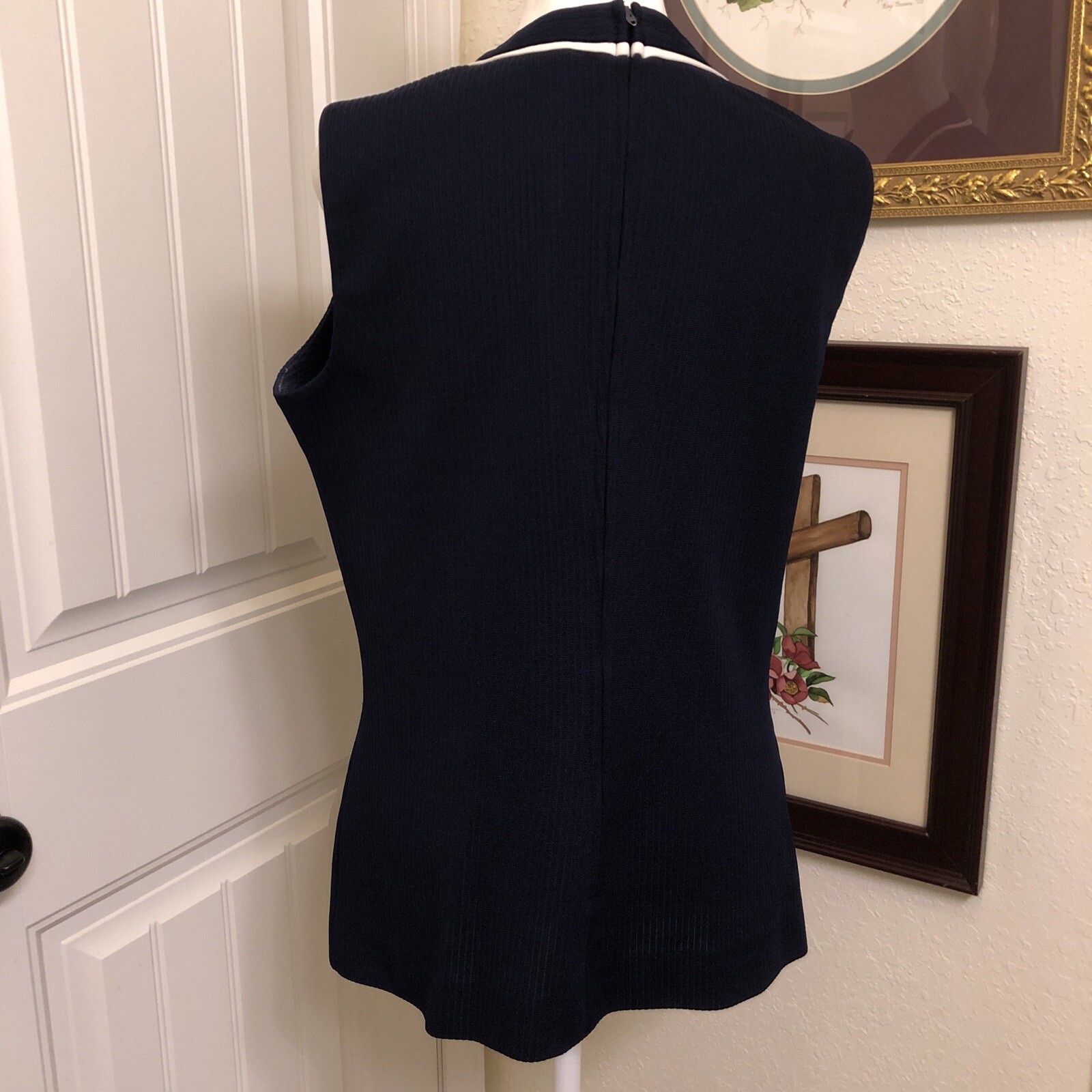 VTG Butte Knit 2 Piece Navy /white Jacket & Top 80’s Patriotic Medium
