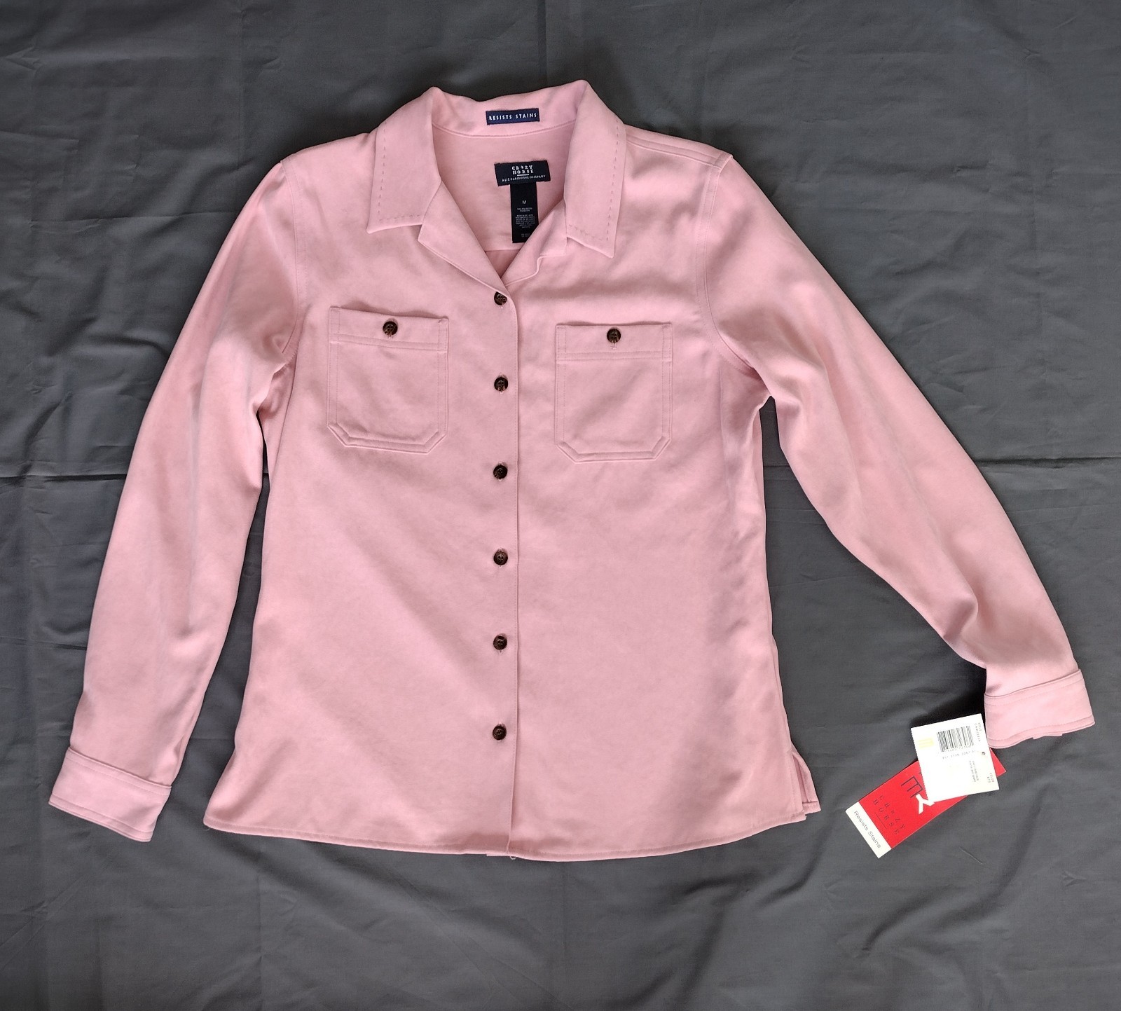 Crazy Horse Liz Claiborne Women’s Button Up Faux Suede Shirt Medium Vintage NWT
