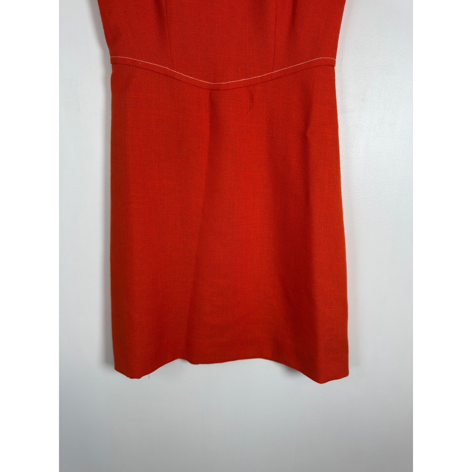 Nautical Vintage John Meyer 12 Shift Dress Orange Anchor Rope Tie Sleeveless
