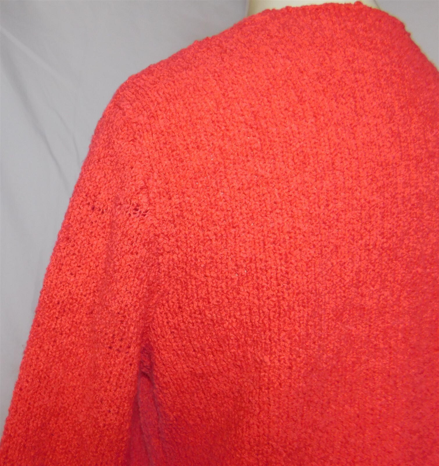Vtg Knit Hot Pink Boucle 2 Pc Cardigan Short Sleeve Dress Set Outfit 1960s