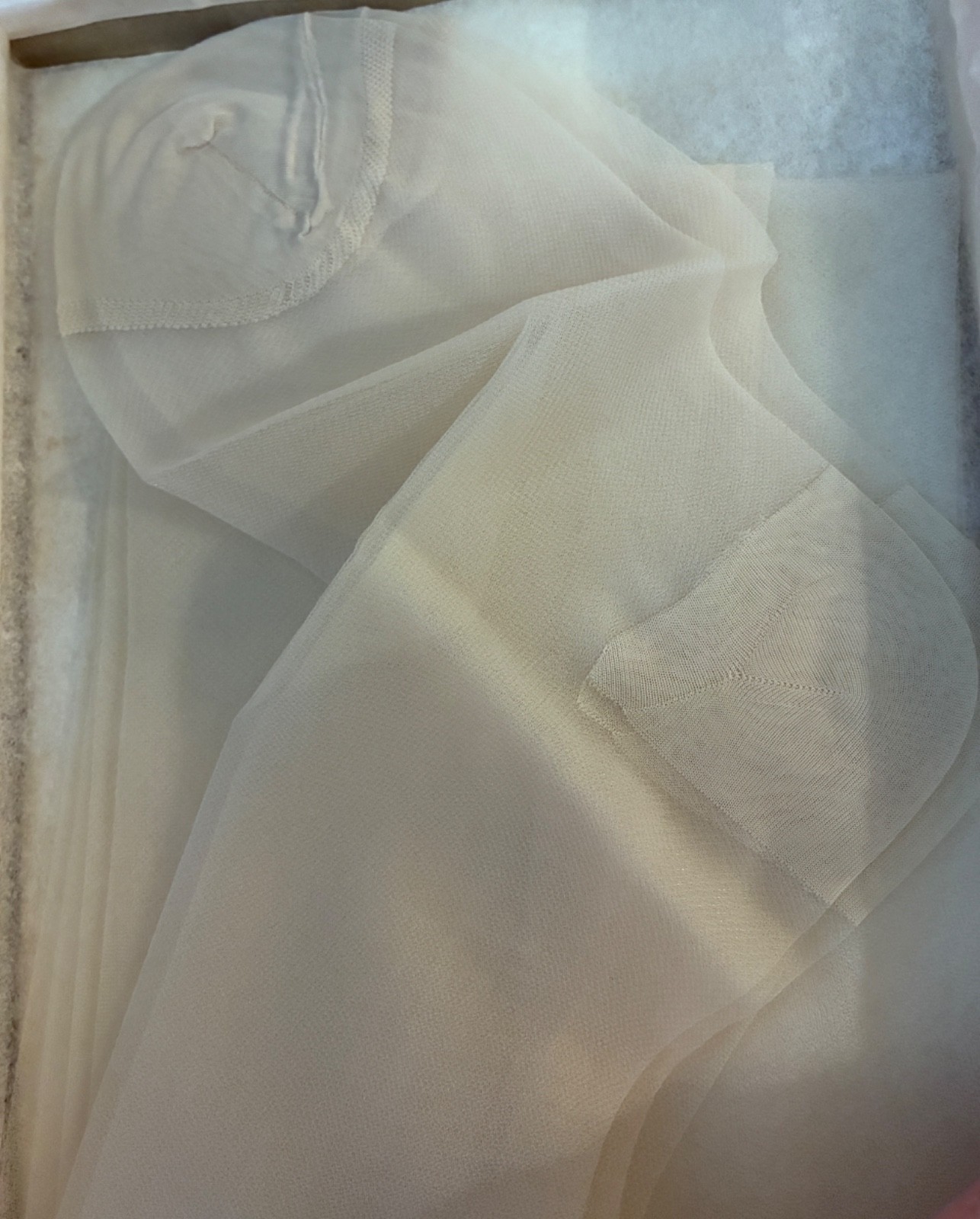 Vintage Nylon Stockings Garter Style DuPONT Ballerina Ivory SIZE 10.5 Seamless