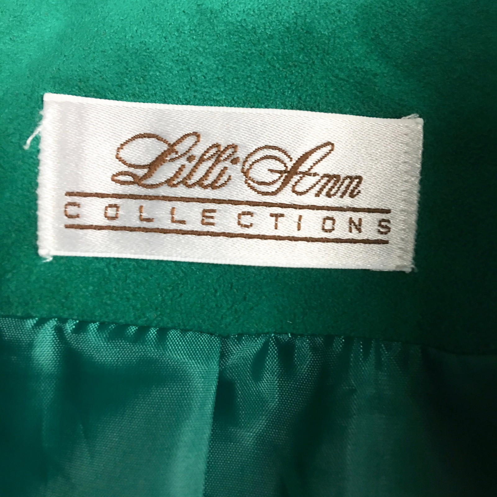 Lilli Ann Trench Coat Womens 10 12 Large Green Ultra Suede Vtg 80s Collection
