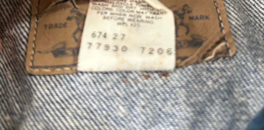 Vintage Levis Trucker Jacket Jean Jacket 1980s Denim Coat 77930-7206 Size M