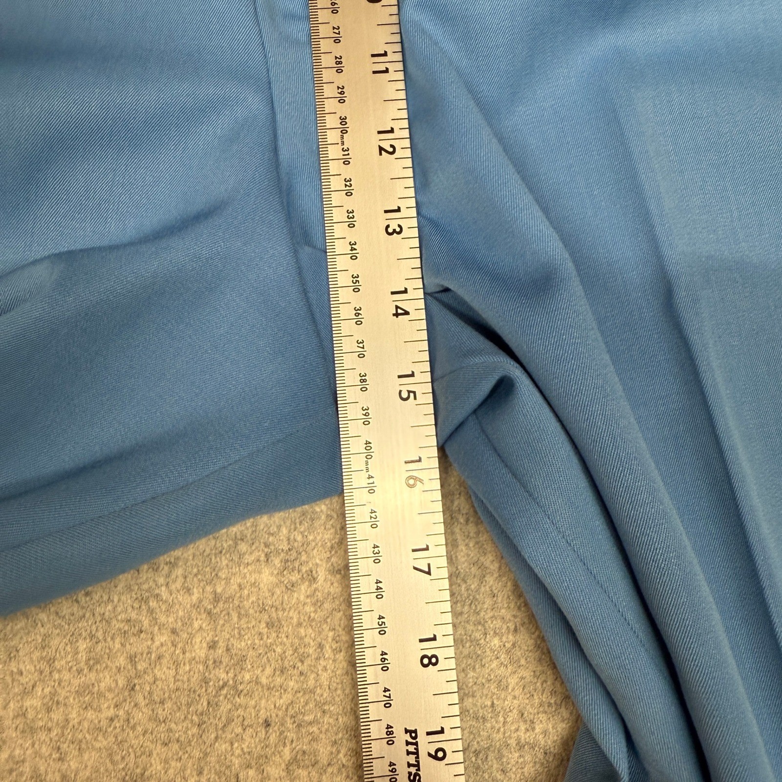 Vintage Blue Pant Suit Set Jacket & Trousers Gold Crest Buttons Professional 2PC