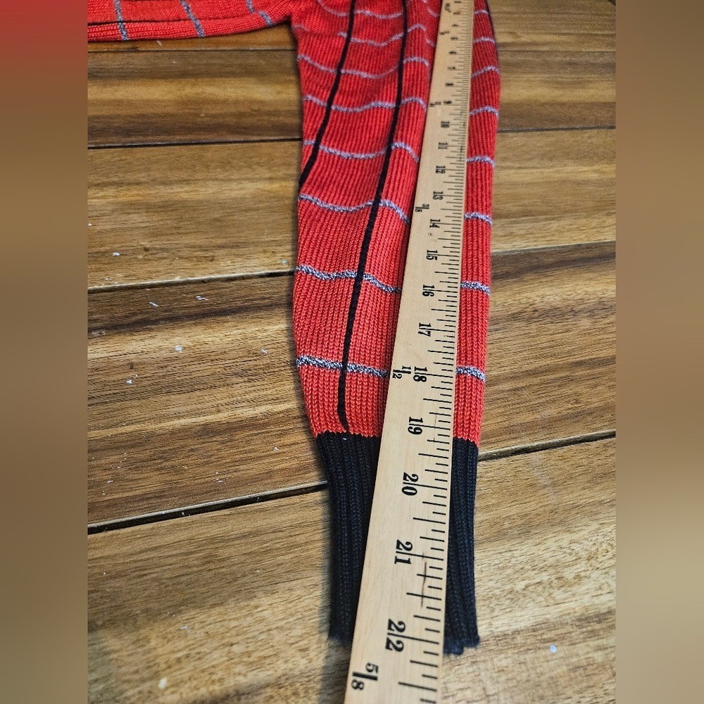 Vintage FIA Italia Red Plaid Zip Front Knit Sweater Cardigan Collared Size L
