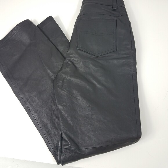 Newport News High waist Leather Black Pants Biker Mom Goth Rock 6, 90’s