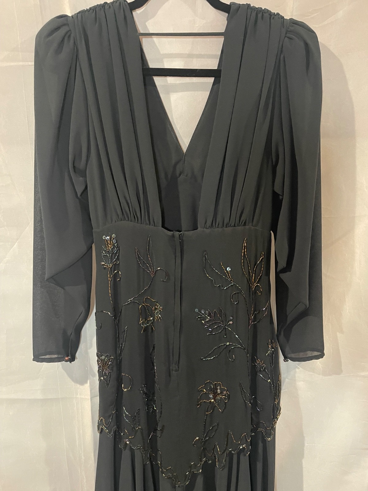 Vintage Casadei Black Multi Color Beaded Cocktail Dress
