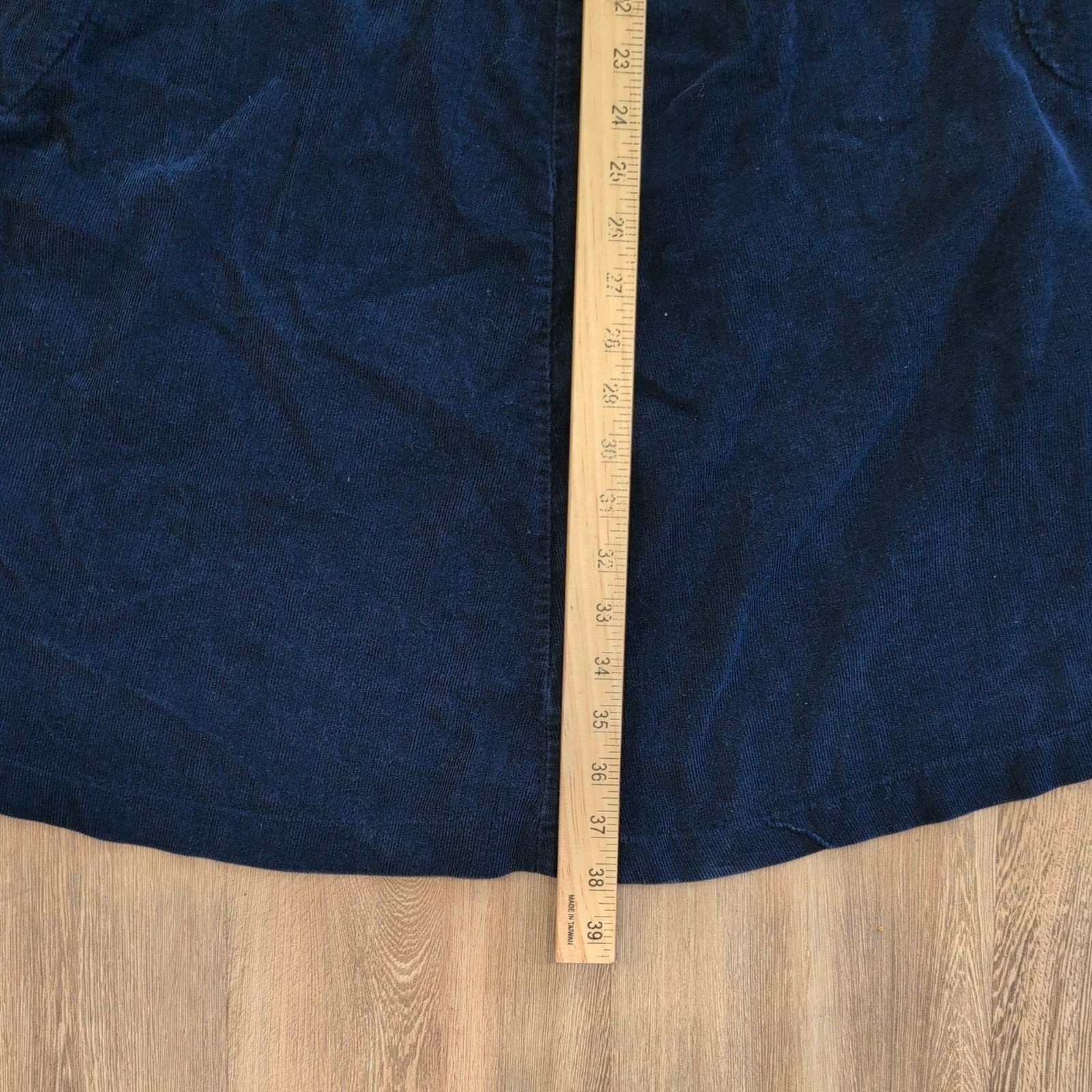 VTG 90s partners Navy Corduroy Midi Pleated Jumper Dress cottage core feminine