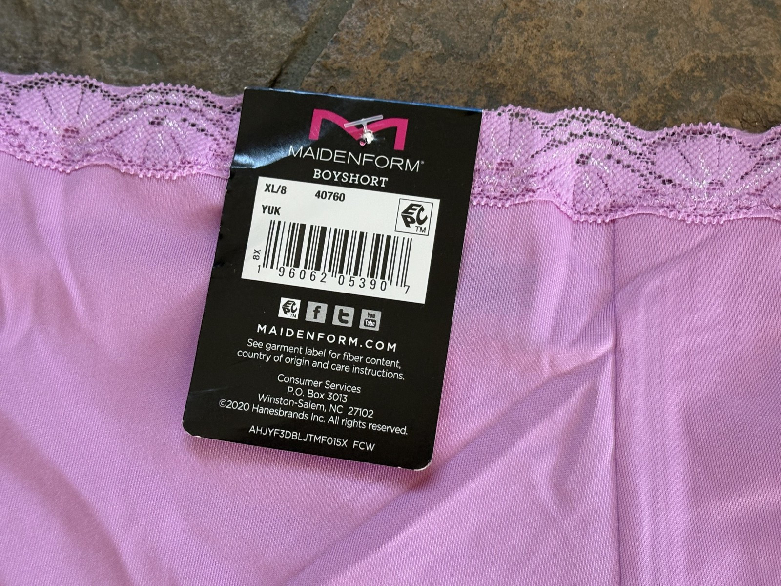 MAIDENFORM 8/XL PINK Silky Smooth Lace Trim Boyshort Panties #40760 NWT