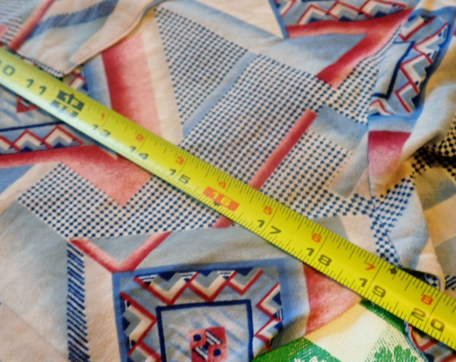 Vtg 70s Hilton Head Sportswear Womens M Disco Shirt Geometric Abstract Art Print