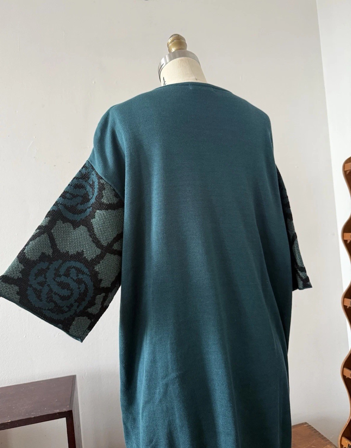 Vintage Dries Van Noten Rose Jacquard Knit Oversized Sweater/Tunic Avant Garde