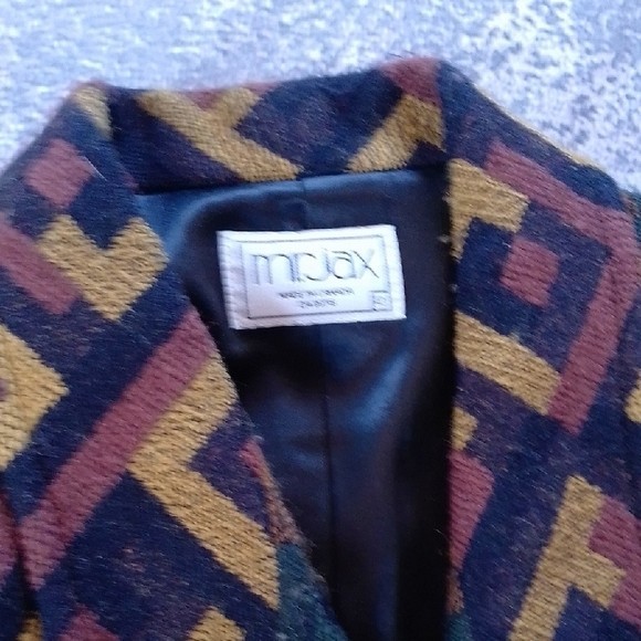 VINTAGe 80/90s WOOL Colorful Geometric Patterned Blazer MR.JAX