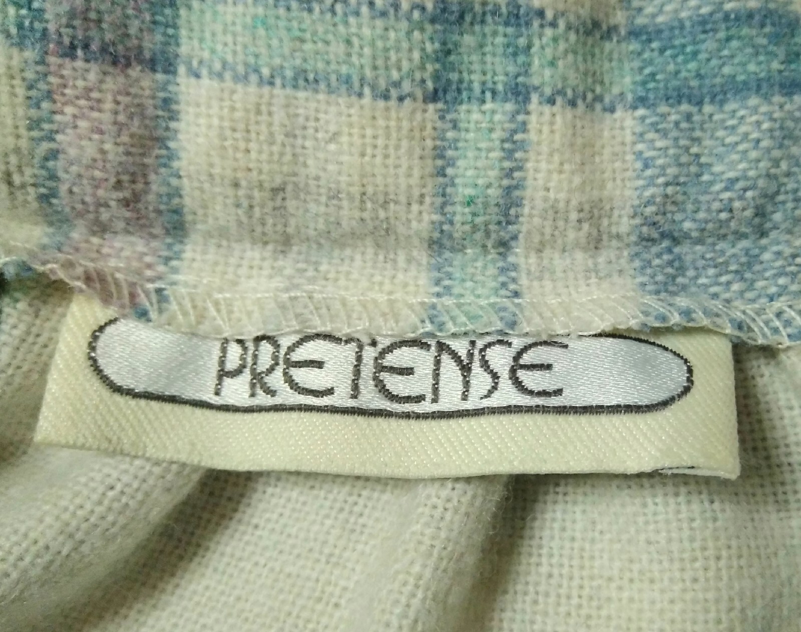 Vintage Pretense Cream & Pastel Plaid Wool Skirt