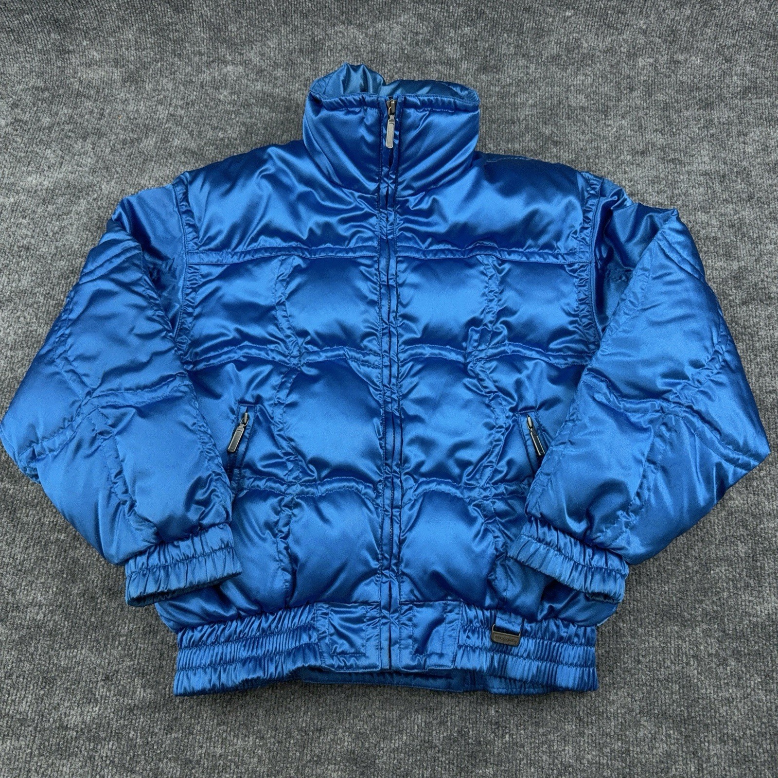 Vintage 80s 90s Snuggler by Kaelin Shiny Blue Down Puffer Ski Jacket US6