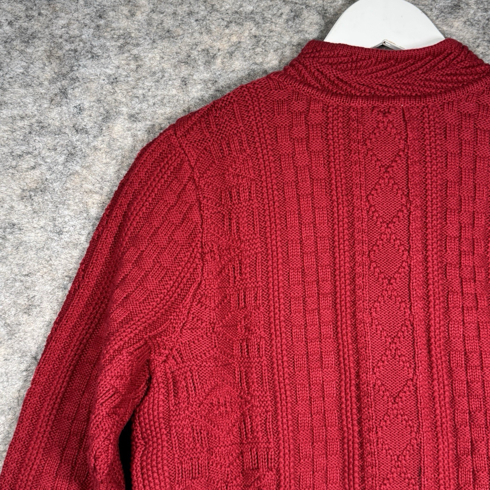 Vintage Womens LL Bean Red Button Up Cardigan Sweater Size M 19×24 100% Cotton