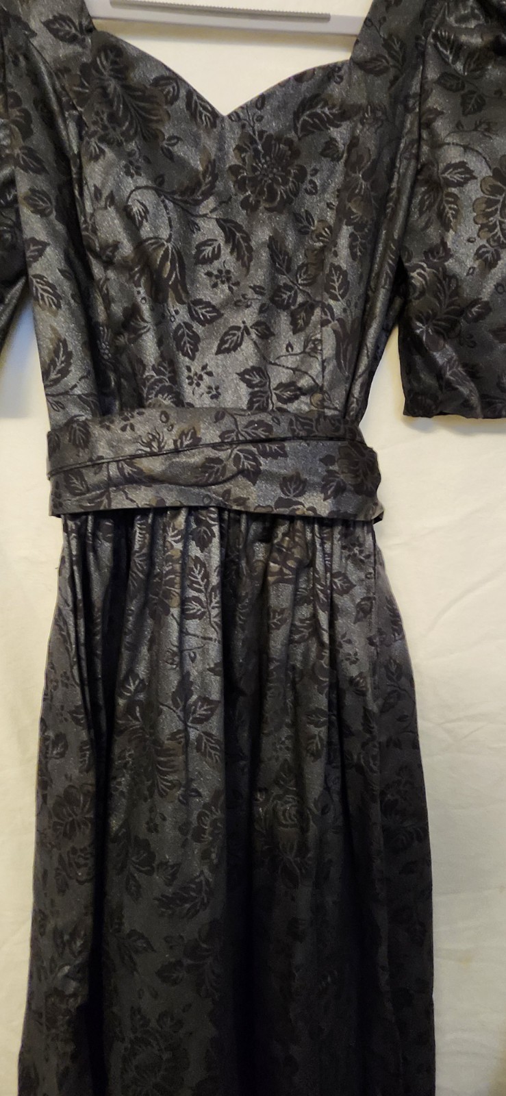 Vtg Laura Ashley dress nwt Black Taffeta Evening Holiday sz 8. 60″ Sweep