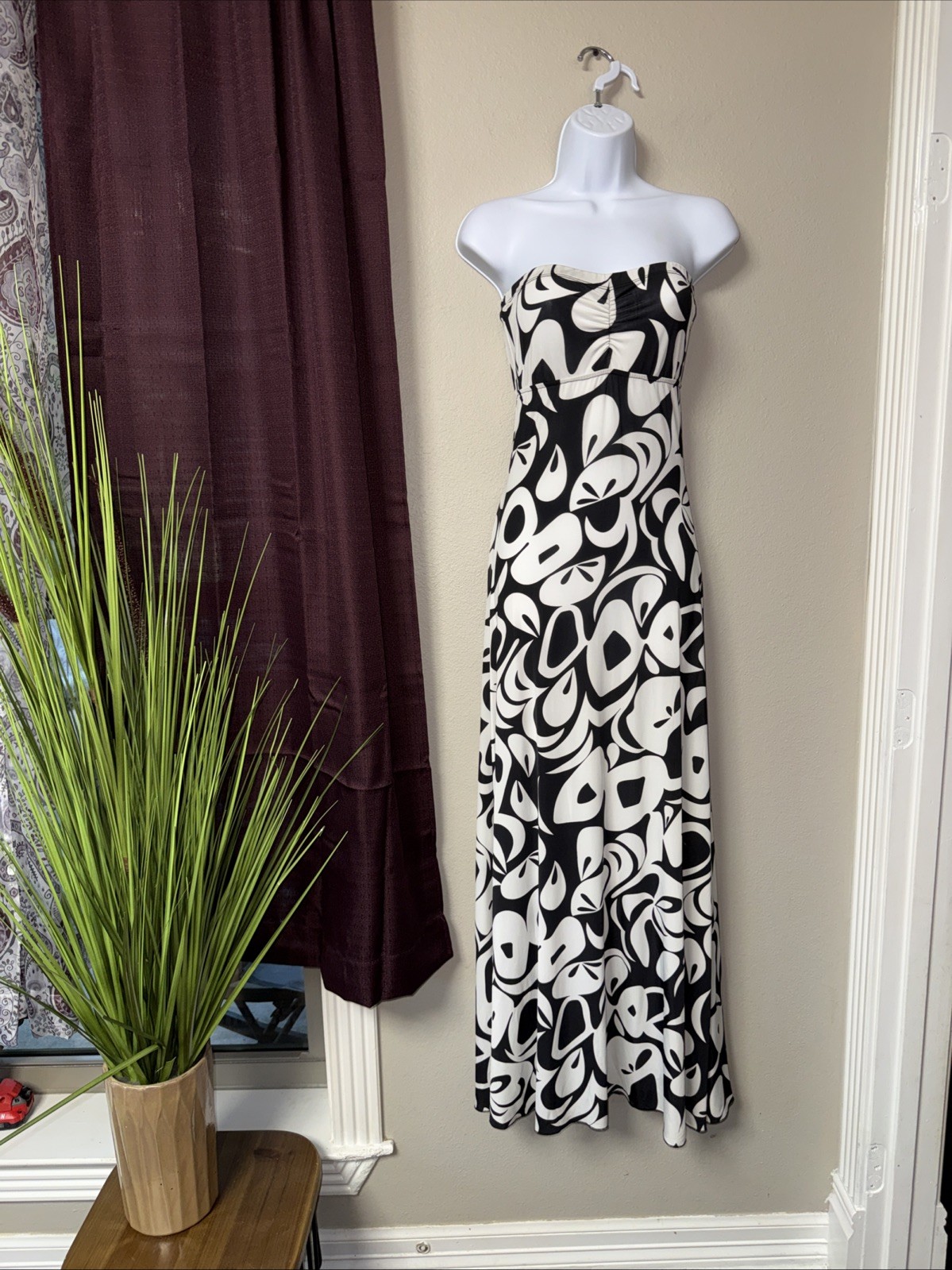 #873 Luly K Vintage Halter Maxi Dress Size Small