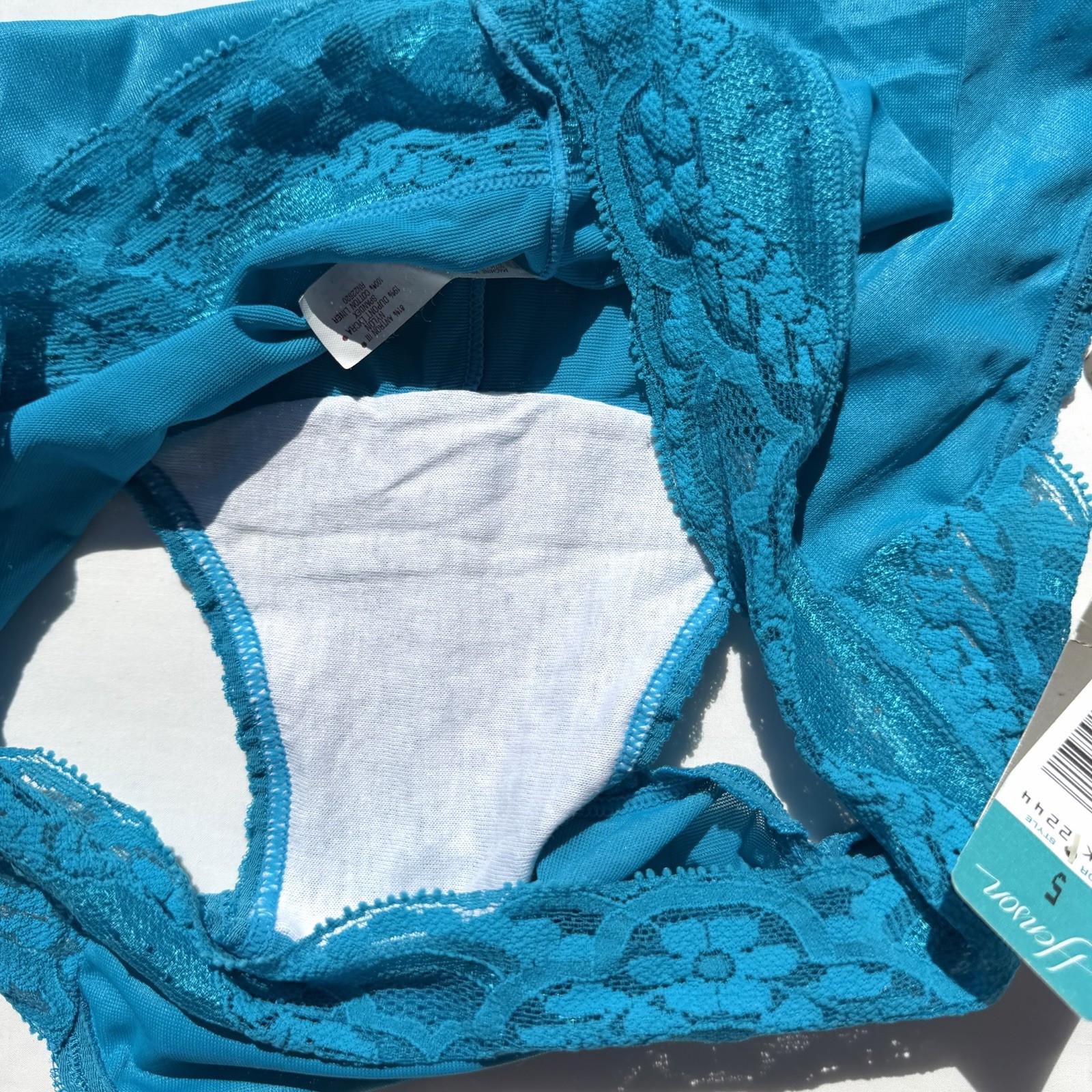Vintage Henson Kickernick Lacy Skamp Panties Womens 5 Teal Blue