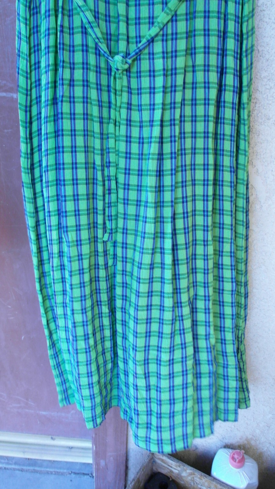 VINTAGE LADIES DRESS BLUE AND GREEN PLAID SARAH ELIZABETH SIZE 10
