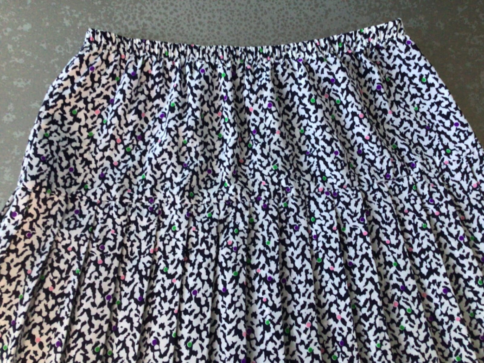 Vintage 2 piece set pleated skirt wrap top 80s party costume elastic women’s 12