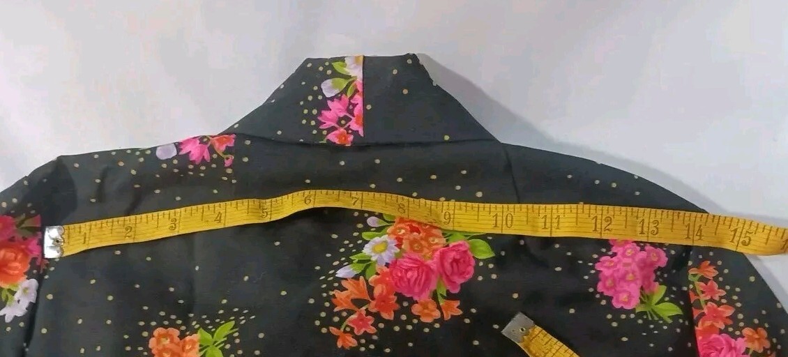 Vintage Karl Logan Long Sleeve Shirt My Cup Of Tea Black & Floral Size 9