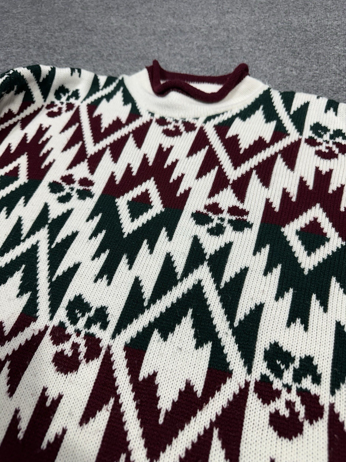 Vintage Cut 4 U Sweater One Size Long Sleeve Geometric MultiColor Knit