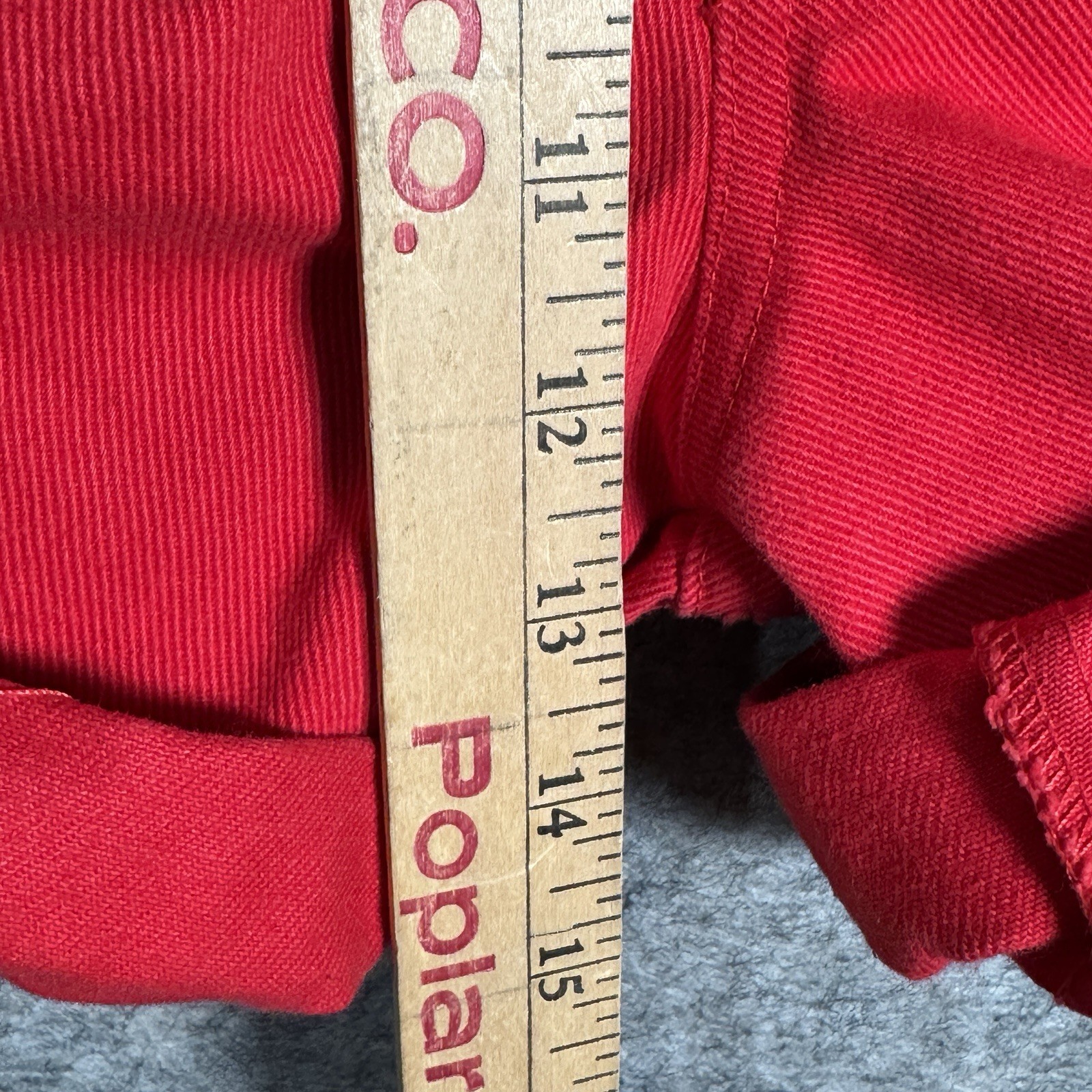 Vintage 90s Womans Rio High Waisted / Rise Red Denim Jean Shorts Size 5 24×3