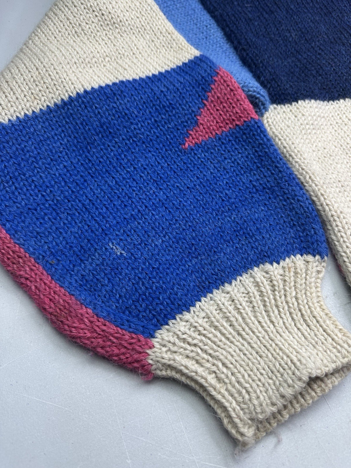 VTG Sweater Alpaca Wool Knit Cottagecore Color Geometric Tribal Folk Sweater XL