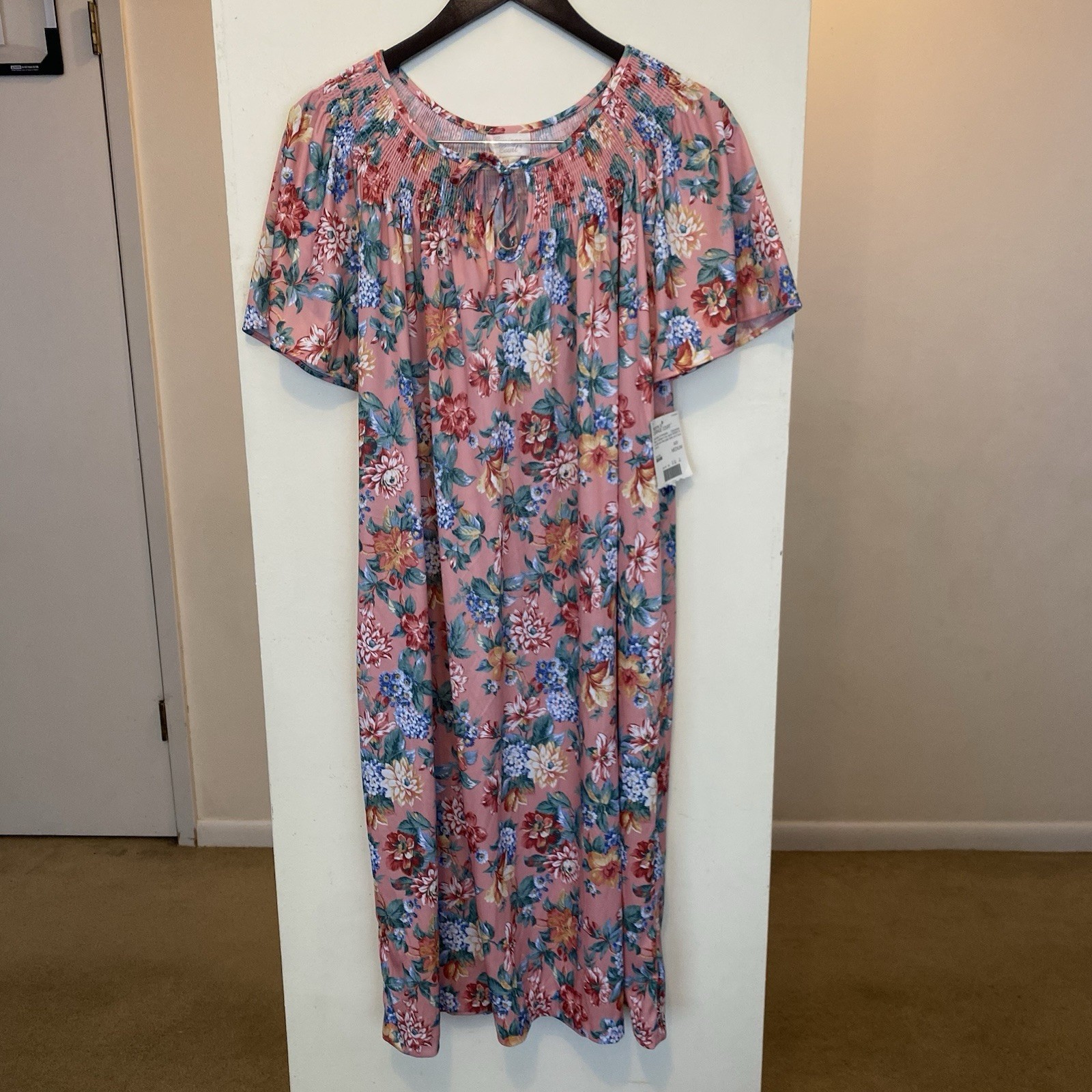 NWT Vtg Sears Carriage Court Pink Muu Muu House Dress Night Gown Womens Medium