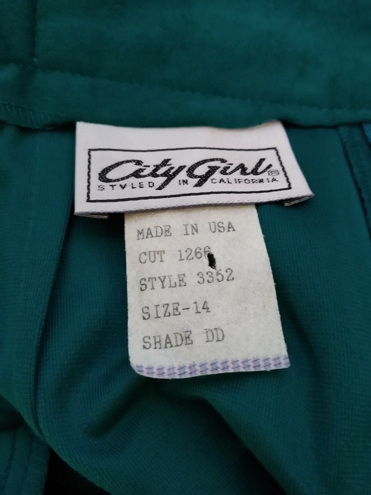 Vintage City Girl Skirt Green High Waisted Polyester Skirt M/L