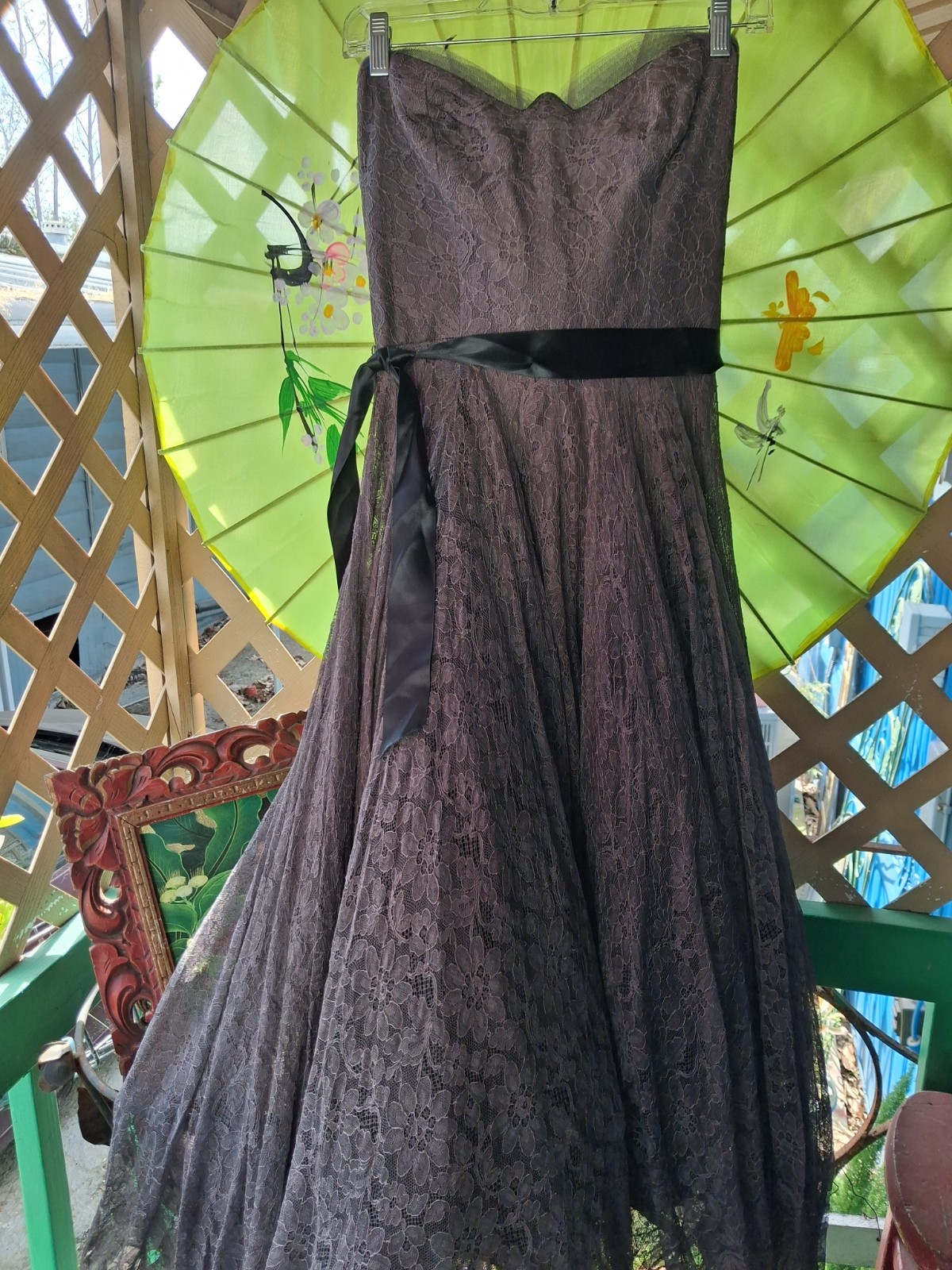 Vintage 40’s Gray Lace Ball Gown, Loads Of Lace And Crinolyn In Maxi Skirt,…