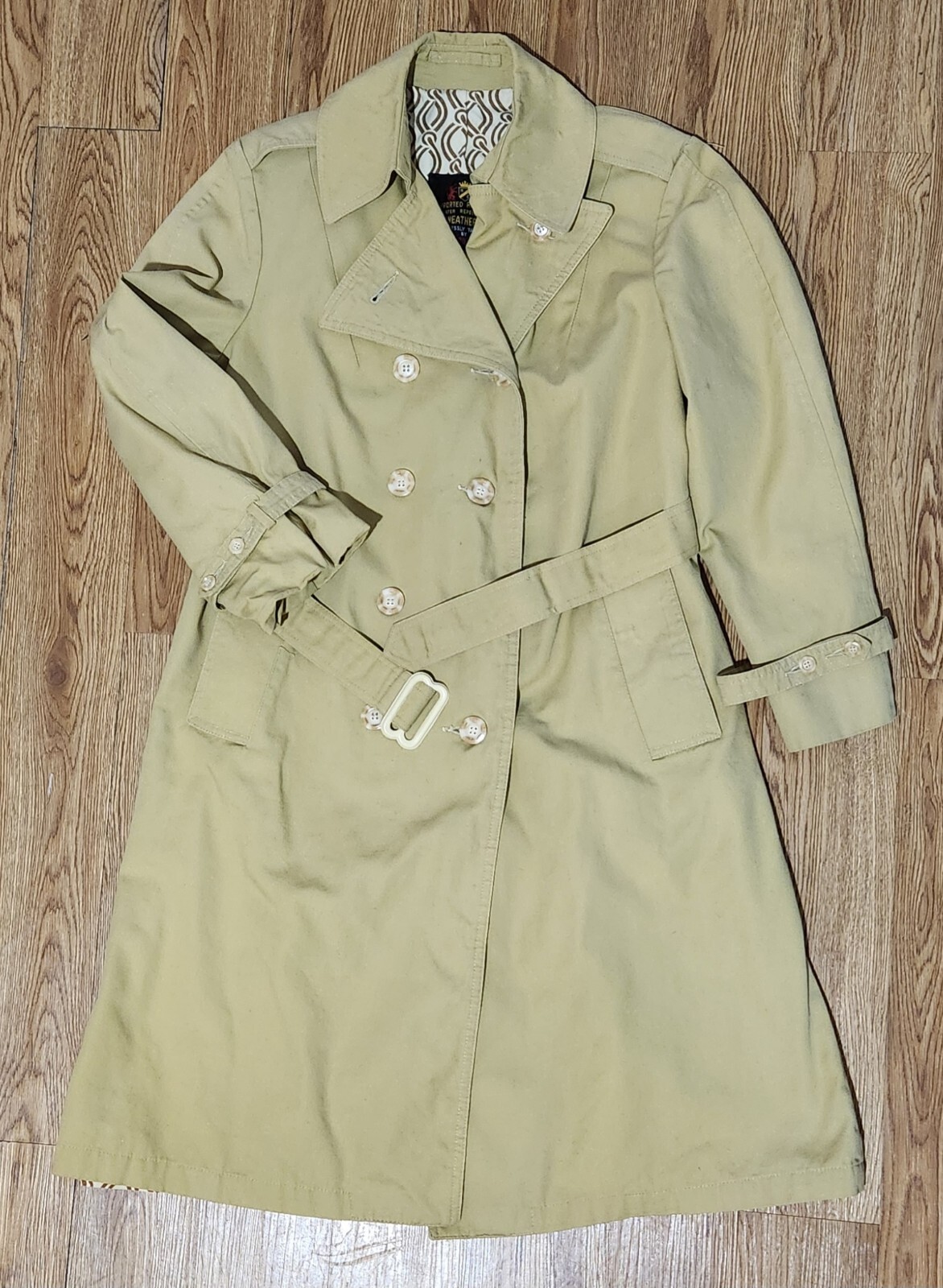 Vintage Trench Coat Hampton Court Rainwear All Weather Coat & Liner Sz 12 Reg