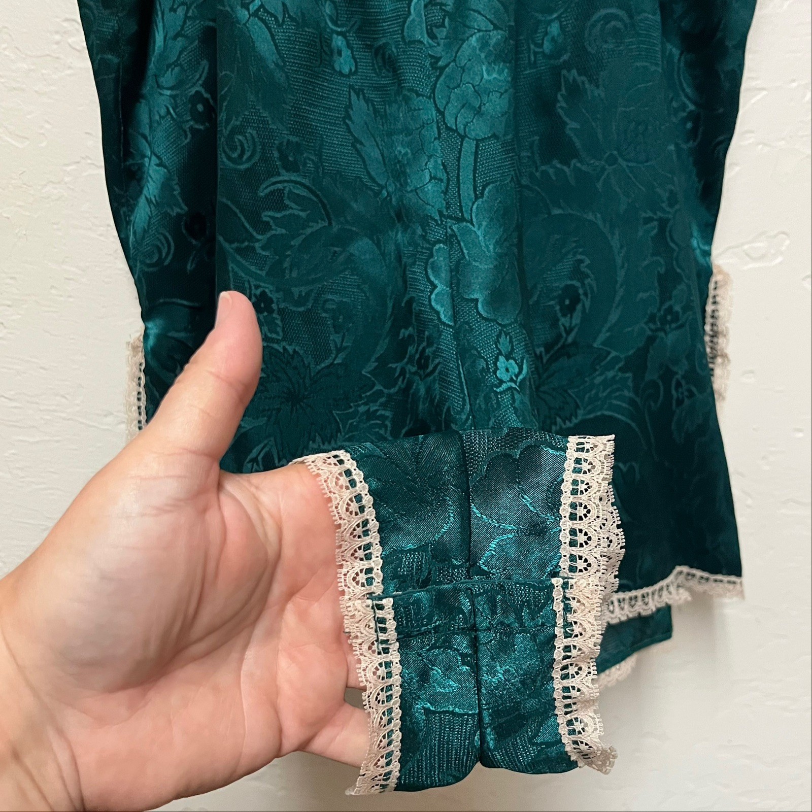 Rare Vintage Victoria’s Secret Gold Label Green Teddy Romper Lingerie Sz L Slip