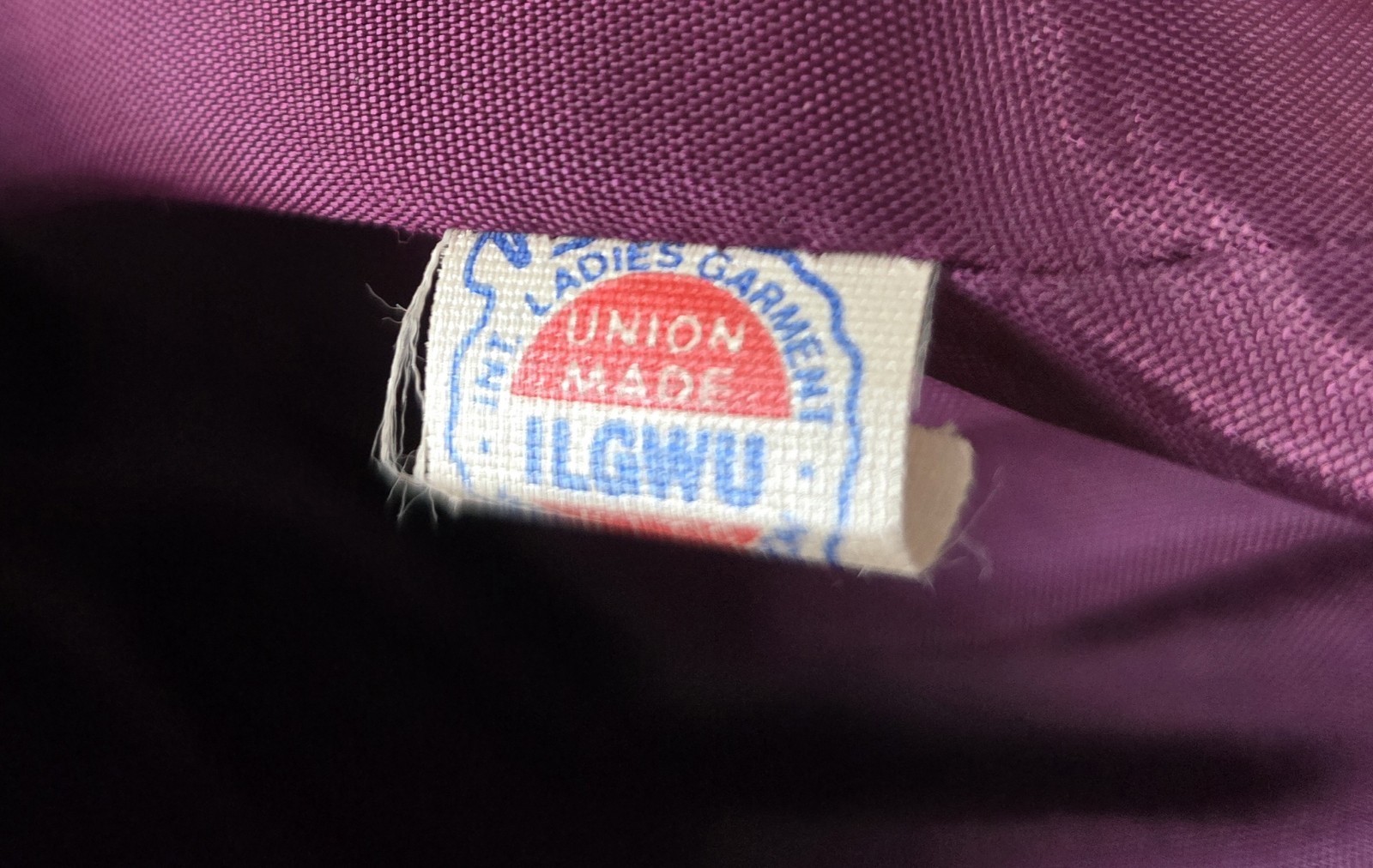 Vintage 1980’s Purple Wool And Leather Coat Women Medium Large
